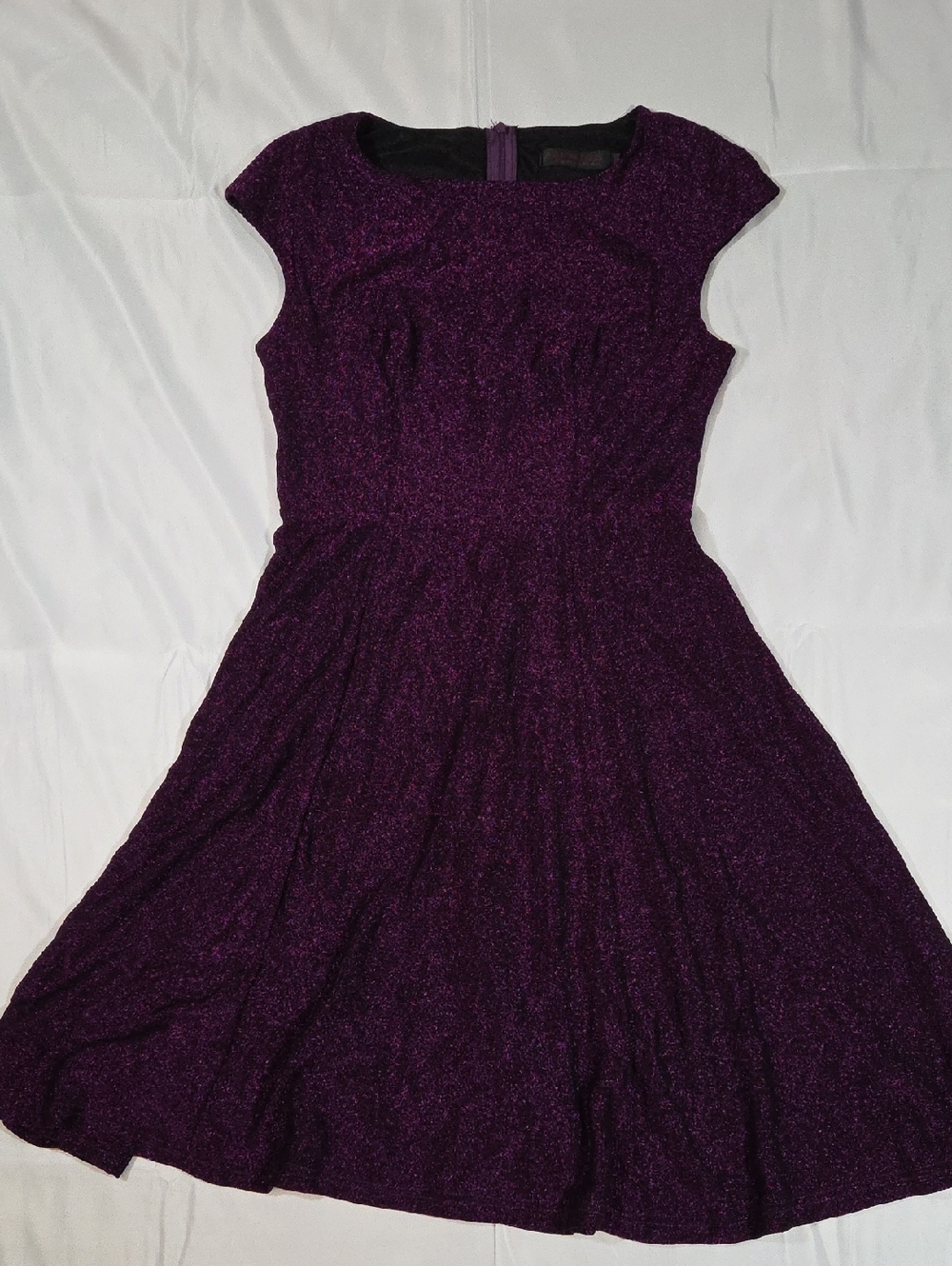 Dress Tells Sparkle Purple Short Sleeve Dress Size Small Womens